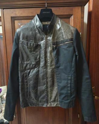 Bikkembergs giubbotto pelle agnello tessuto