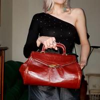 Borsa vintage  in cuoio  bordeaux.