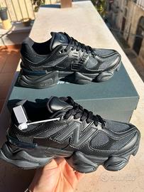 New balance 9060 triple black sneakers uomo donna