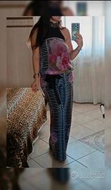 Tuta Jumpsuit Elegante Shadè Scollo Strass TG 42