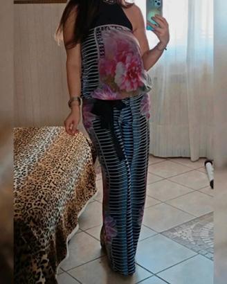 Tuta Jumpsuit Elegante Shadè Scollo Strass TG 42