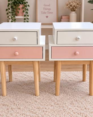 Coppia comodini Maisons du Monde – bianchi e rosa