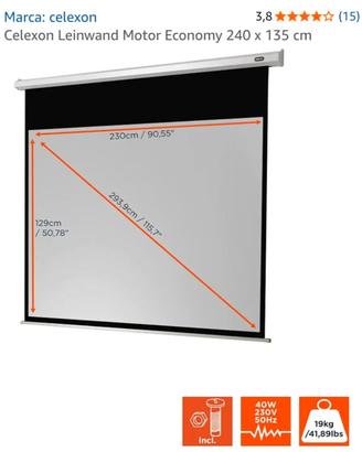 Telo proiettore tv 240x135 cm