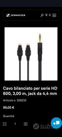 Sennheiser  hd 650,660s cavo bilanciato originale 