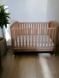 Lettino bimbo in legno naturale + materasso(Roma)