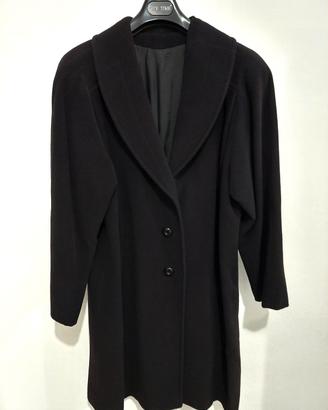 Cappotto nero 100% lana da donna taglia 52