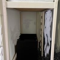 Letto a soppalco 180x80 Rovere imbiancato