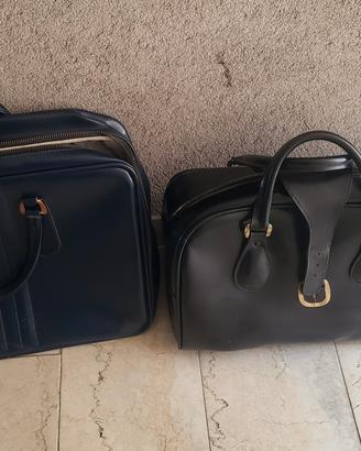 Valige in pelle blu