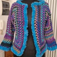 Cardigan lana Granny e Pelliccia eco