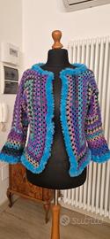Cardigan lana Granny e Pelliccia eco