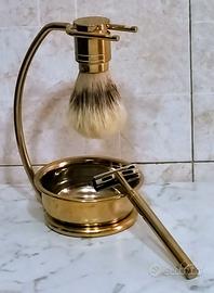 SET DA BARBA OTTONE + BASE CIOTOLA PENNELLO RASOIO