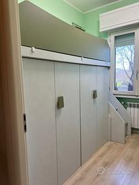 Cameretta a castello con armadio