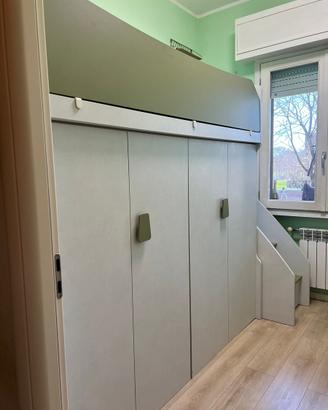 Cameretta a castello con armadio