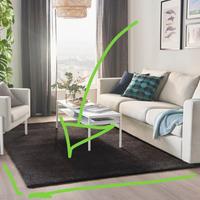 Tappeto 170x240cm Grigio scuro/nero pelo corto