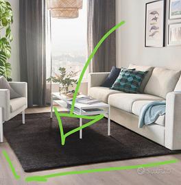 Tappeto 170x240cm Grigio scuro/nero pelo corto