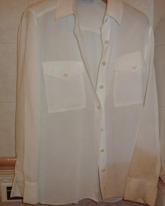 Camica Zara Bianca Basic per ricupero tessuto/bott
