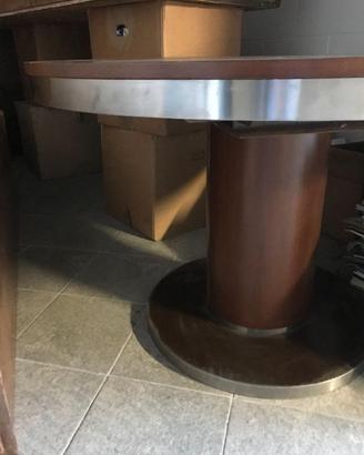tavolo legno e acciaio anni 70