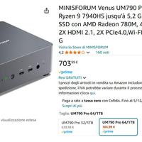 minipc MinisForum UM790 ryzen 9 7940hs 64gb 1T ssd