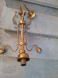lampadario in ottone antico