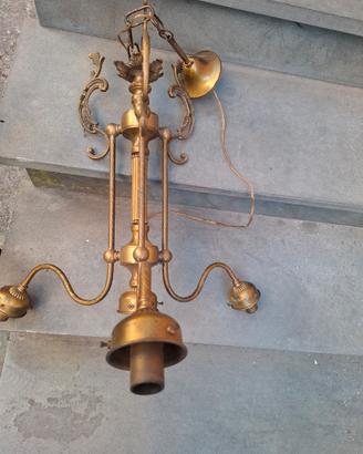 lampadario in ottone antico