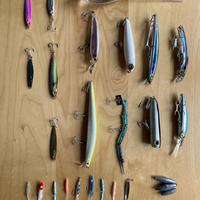 Canna da pesca spinning, mulinello e borsa esca