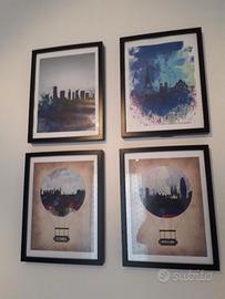 4 quadri  , Istanbul ,NY ,Barcellona ,Paris