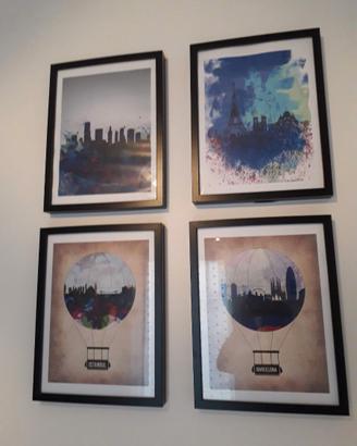 4 quadri  , Istanbul ,NY ,Barcellona ,Paris