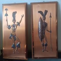 Quadri in rame con figure tribali – Coppia