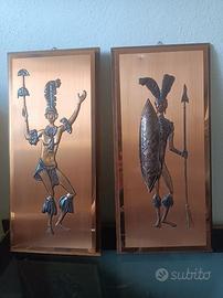 Quadri in rame con figure tribali – Coppia