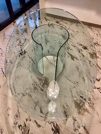 tavolo ovale in cristallo FIAM - made in Italy
