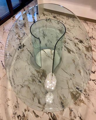 tavolo ovale in cristallo FIAM - made in Italy