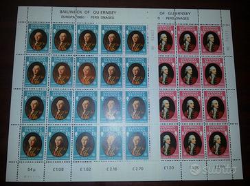 Bailiwick of Guernsey lotto 9 foglietti 2 valori