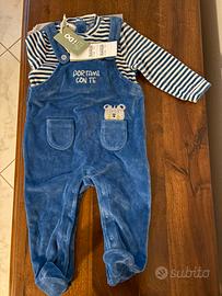 Tutina neonato blu con orsetto