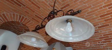 lampadario ferro battuto