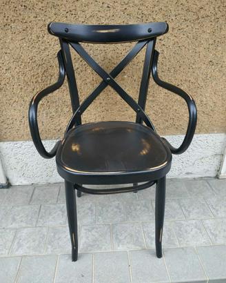 sedia anticata curvata in faggio maudez