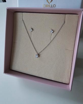 Collana Orecchini Punto Luce Argento Mabina NUOVI