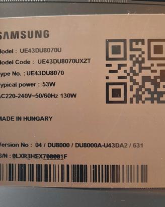 TV Samsung UE43DU8070UXZT
