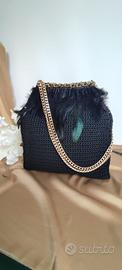Borsa modello Falabella in tricot nero