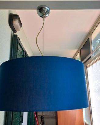 Lampadario paralume tessuto bluette E27 60euro