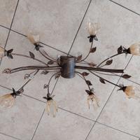 Lampadario a soffitto + 2 Abat jour da appoggio