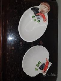 servizio pesce decorato a mano 