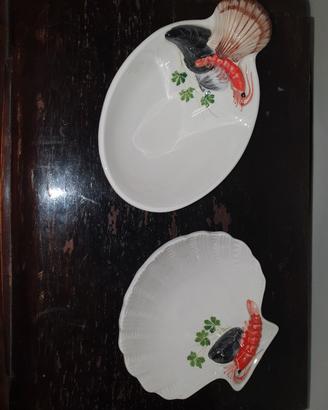 servizio pesce decorato a mano 