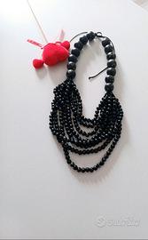 Collana lunga nero e oro