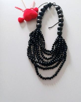 Collana lunga nero e oro