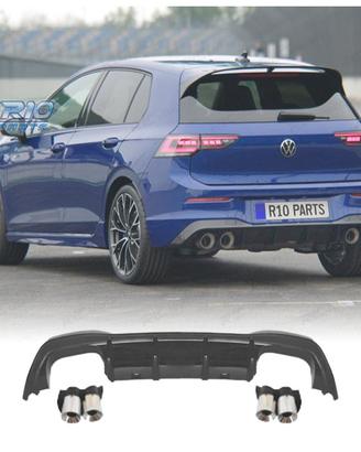 DIFFUSORE VOLKSWAGEN VW GOLF 8 LOOK R DOPPIA USCIT