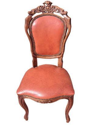 6 sedie stile Luigi Filippo - Noce e Pelle