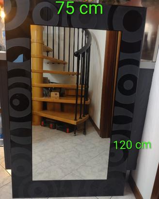 Specchio decorato con luce e 2 lampadari