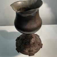 Antica lampada ad olio del 1800 riadattata calice