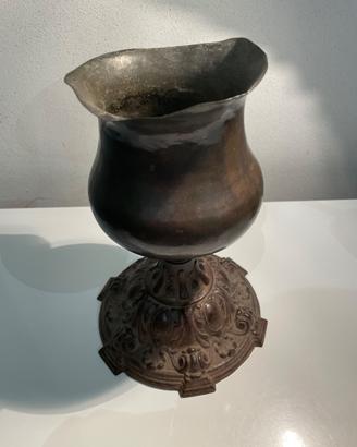 Antica lampada ad olio del 1800 riadattata calice