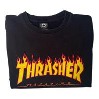 Felpa Thrasher Flame Logo Nera - Taglia XL